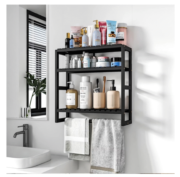 Bamworld Bamboo Bathroom Shelves Organizer Towel Rack