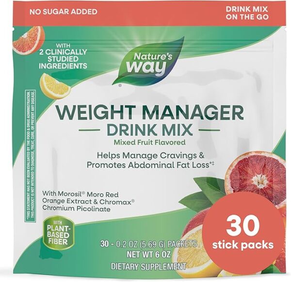 Nature's Way Weight Manager Drink Mix, Helps Manage Cravings & Promotes Abdominal Fat Loss